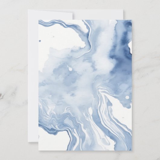 Abstrakte Blue Beige Sea Sand Beach Verlobung Einladung (Rückseite)