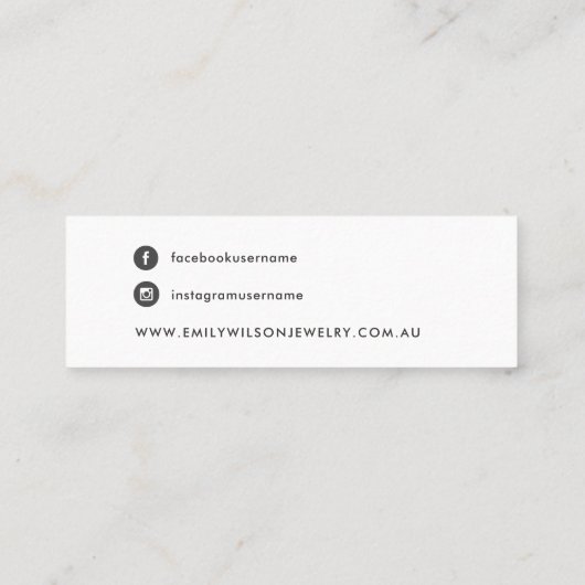 ABSTRAKTE BLUE BLACK KERAMIK STUD EARRING DISPLAY MINI VISITENKARTE (Rückseite)