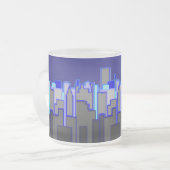 Abstrakte Blue City Skyline Kunst Mattglastasse (Vorderseite Links)