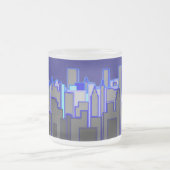 Abstrakte Blue City Skyline Kunst Mattglastasse (Mittel)
