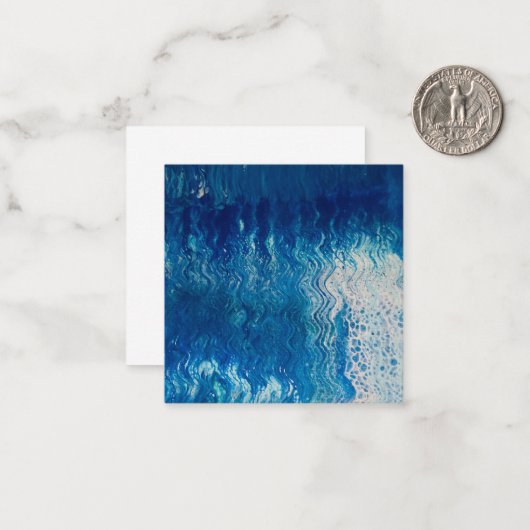 Abstrakte Blue Flat Note Card Mitteilungskarte (Vorderseite/Rückseite Beispiel)