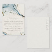 Abstrakte Blue Gold Beachy Books für Babydusche Begleitkarte (Vorne/Hinten)