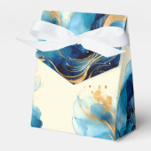 Abstrakte Blue & Gold Watercolor Hochzeit Geschenkschachtel (Vorderseite)