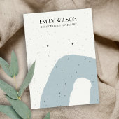 ABSTRAKTE BLUE GRAY KERAMIK STUD EARRING DISPLAY VISITENKARTE