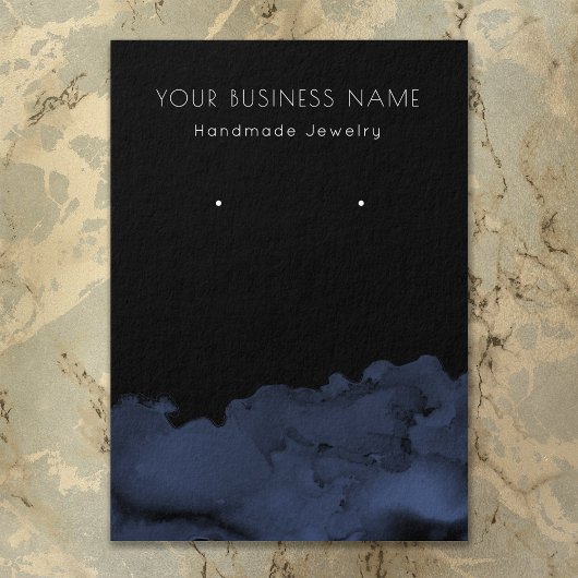Abstrakte Blue Ink Wash Earring Display Cards