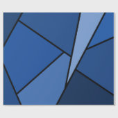Abstrakte Blue Polygons-Geschenkpackung Geschenkpapier (Flach)