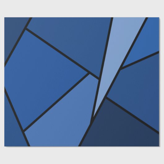 Abstrakte Blue Polygons-Geschenkpackung Geschenkpapier (Flach)