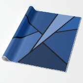 Abstrakte Blue Polygons-Geschenkpackung Geschenkpapier (Ungerollt)