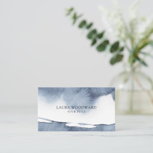 Abstrakte Blue-Serene-Visitenkarte Visitenkarte (Stehend Vorderseite)
