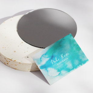 Abstrakte Blue Watercolor Business Card Visitenkarte