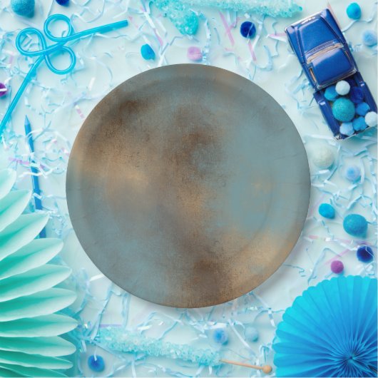 Abstrakte Blues Creams Painted Art Pappteller (Party)