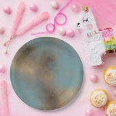 Abstrakte Blues Creams Painted Art Pappteller (Party)