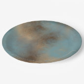 Abstrakte Blues Creams Painted Art Pappteller (Schrägansicht)