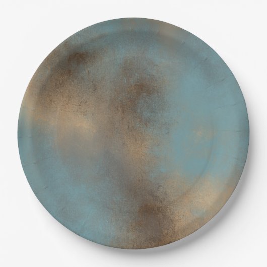 Abstrakte Blues Creams Painted Art Pappteller (Vorderseite)