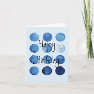 Abstrakte Blues Geometric Birthday Karte