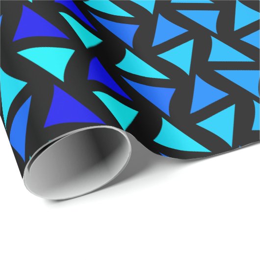 Abstrakte Blues Geschenkpapier (Rolleneckpunkt)