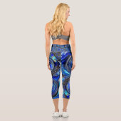 Abstrakte Blues High Waisted Capris (Rückseite)