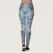 Abstrakte Blues-Lavendel Leggings (Rückseite)