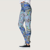 Abstrakte Blues-Lavendel Leggings (Links)