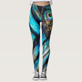 Abstrakte Blues Leggings (Vorderseite)