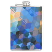 Abstrakte Blues Lila und goldene Dreiecke Flachmann (Vorderseite)