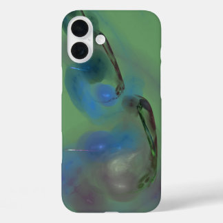 abstrakte Blues nach Maß und grün iPhone 16 Plus Hülle