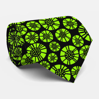 Abstrakte Blume 031023 - Chartreuse auf Black Krawatte