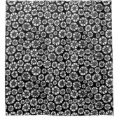 Abstrakte Blume 031023 - Schwarz-Weiß Duschvorhang (Vorderseite)