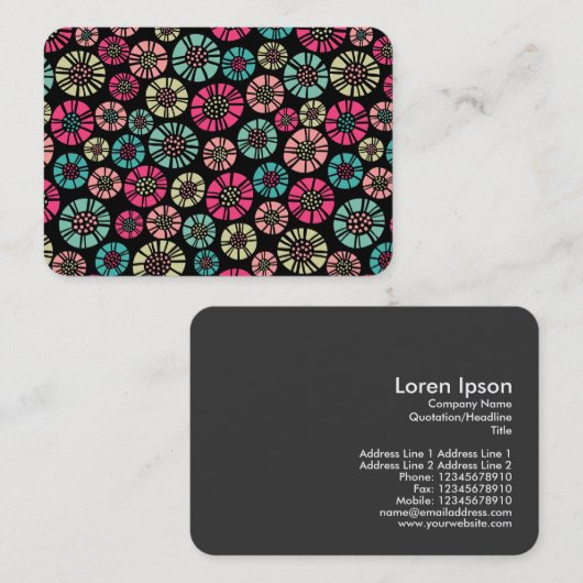 Abstrakte Blume 031023 Visitenkarte (Vorne/Hinten)