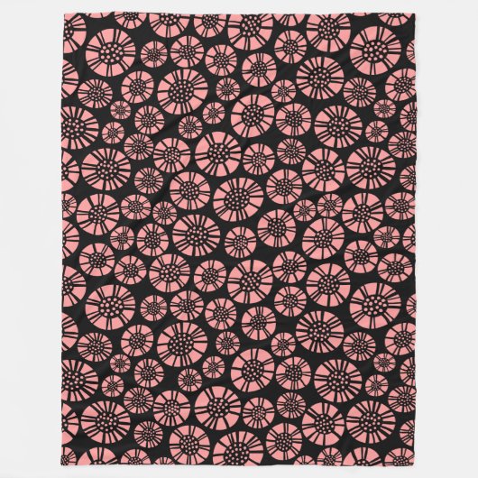 Abstrakte Blume 031023 - Weichrosa Fleecedecke (Vorderseite)