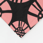 Abstrakte Blume 031023 - Weichrosa Fleecedecke (Ecke)