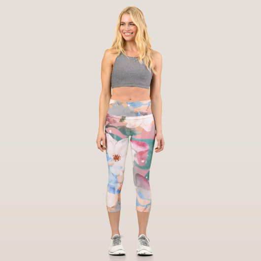 ABSTRAKTE BLUME 1 CAPRI LEGGINGS (Vorderseite)