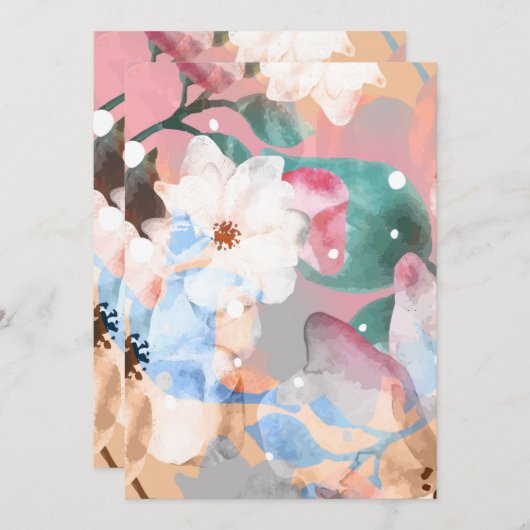 ABSTRAKTE BLUME 1 DANKESKARTE (Vorne/Hinten)