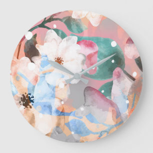 ABSTRAKTE BLUME 1 GROßE WANDUHR