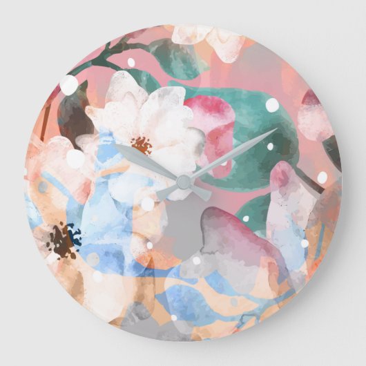 ABSTRAKTE BLUME 1 GROßE WANDUHR (Vorderseite)