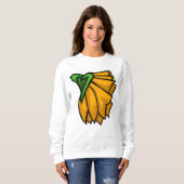 Abstrakte Blume 1 - Orange Sweatshirt (Vorne ganz)