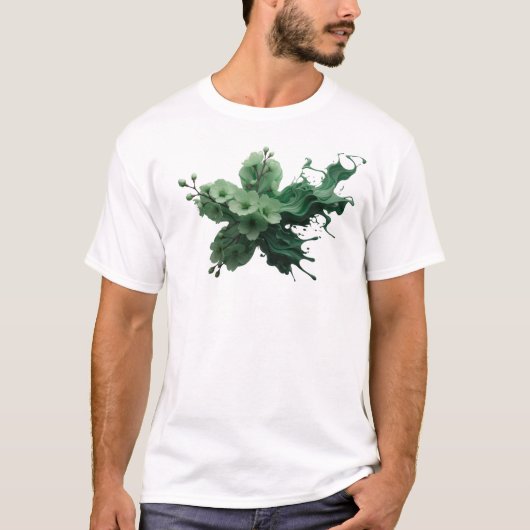 ABSTRAKTE BLUME 34 Trendige Modeprint T-Shirt (Vorderseite)