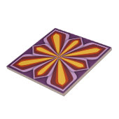 Abstrakte Blume, Amethyst Orange Saffron Fliese (Seite)