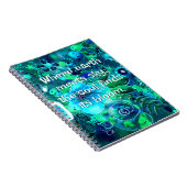 Abstrakte Blume Aquamarin Blau grün Personalisiert Notizblock (Rechte Seite)