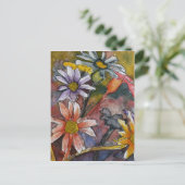 abstrakte Blume Aquarellmalerei Postkarte (Stehend Vorderseite)