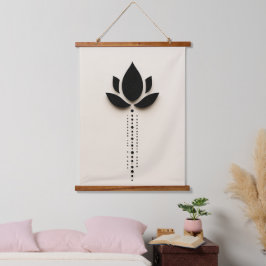Abstrakte Blume Art Wandteppich Mit Holzrahmen