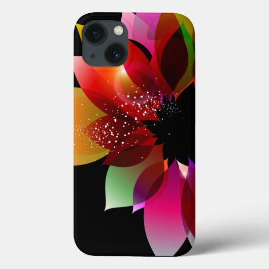 Abstrakte Blume auf Schwarz Case-Mate iPhone Hülle (Rückseite)