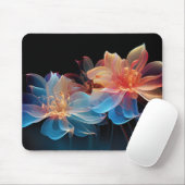 Abstrakte Blume auf schwarzem Hintergrund Mousepad (Mit Mouse)