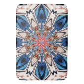 Abstrakte Blume aus Blu und Orange Badematte (Vorderseite Vertikal)