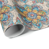 Abstrakte Blume aus Hartglas Geschenkpapier (Rolleneckpunkt)