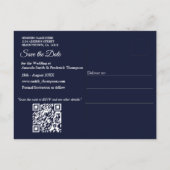 Abstrakte Blume aus Simmery Blue Silk Ankündigungspostkarte (Rückseite)