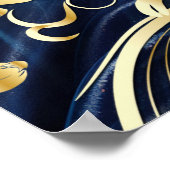 Abstrakte Blume aus Simmery Blue Silk Poster (Ecke)