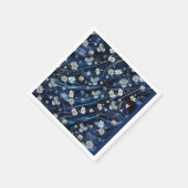 Abstrakte Blume aus Simmery Blue Silk Serviette (Ecke)