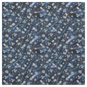 Abstrakte Blume aus Simmery Blue Silk Stoff (Muster)