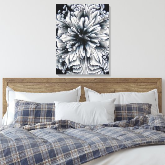 Abstrakte Blume aus weißem Öl Leinwanddruck (Insitu (Schlafzimmer))